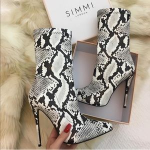 snake print booties